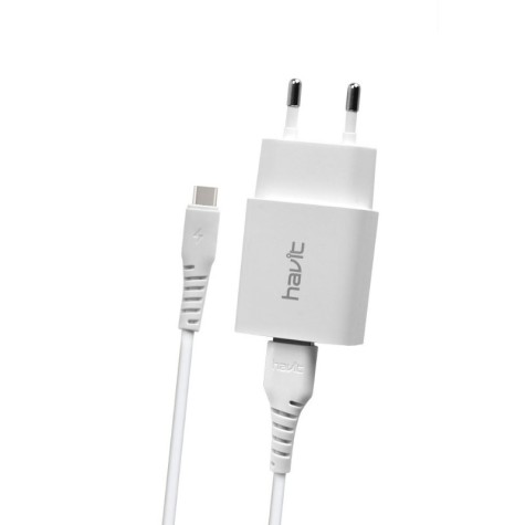 CARGADOR HAVIT C/ 2 USB 2.1A + CABLE USB TIPO C ST902